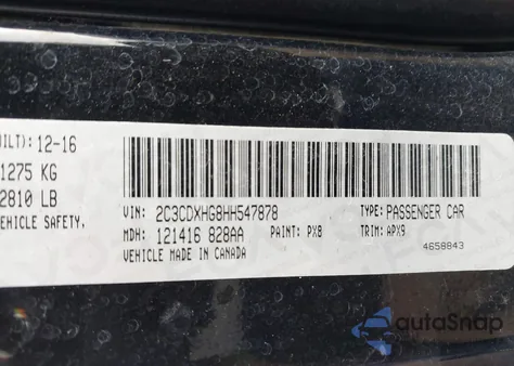 2017 Dodge Charger Sxt Rwd z USA, uszkodzony, nr VIN 2C3CDXHG8HH547878